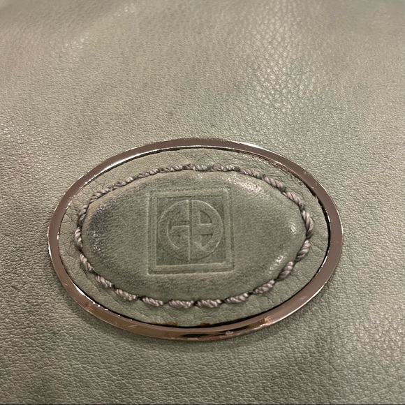 Sage green distressed Hobo bag purse. Gianni Bernini. Genuine Leather. - Picture 4 of 7